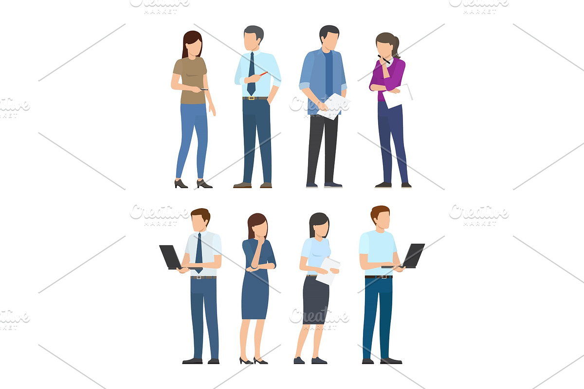 Startup Poster with Business People Men and Women in Illustrations - product preview 8