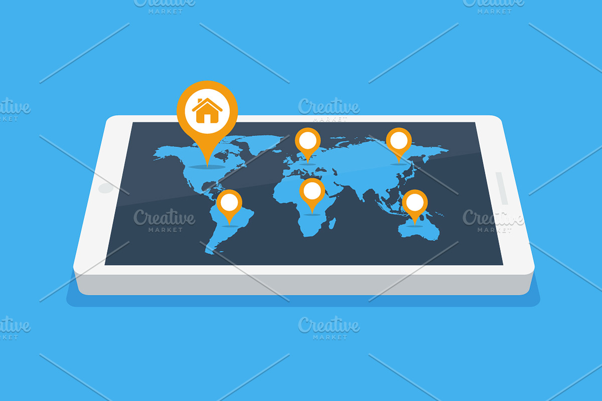 Smartphone Map in Illustrations - product preview 8