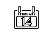 Web line icon. Calendar black 