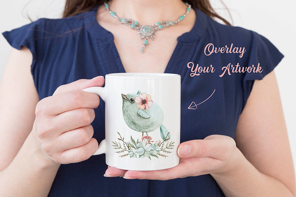 Woman holding mug mockup in Product Mockups - product preview 1