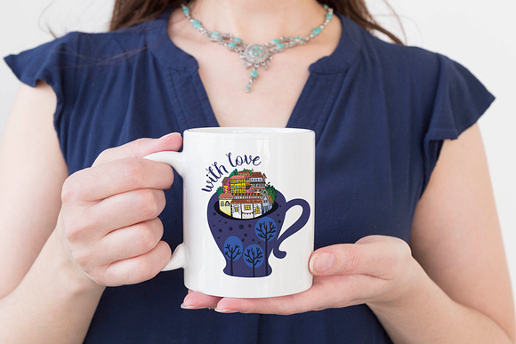 Woman holding mug mockup in Product Mockups - product preview 2