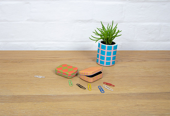 tins and planter mockup in Product Mockups - product preview 1