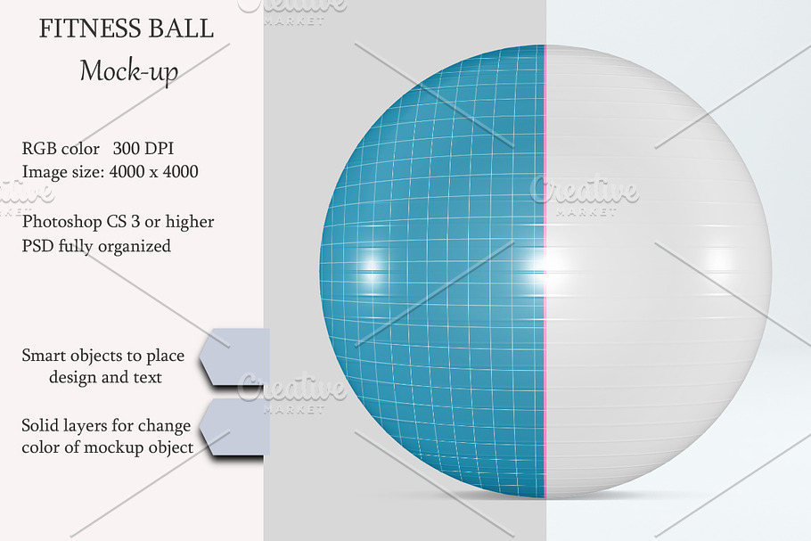 Fitness ball mockup. Exercise ball. in Product Mockups - product preview 8