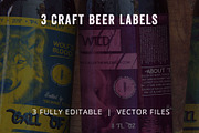 3 Craft Beer Labels - Print Ready