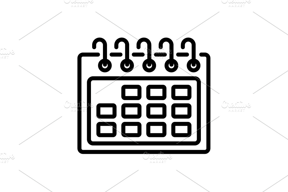 Web line icon. Calendar black  in Graphics - product preview 8