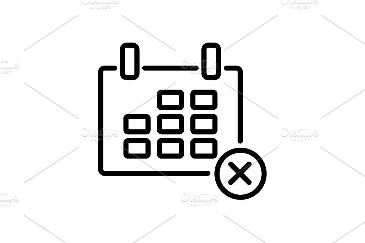 Web line icon. Calendar black  in Graphics - product preview 8
