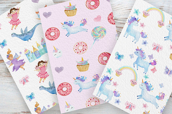 Watercolor Fairies and Unicorns in Illustrations - product preview 2
