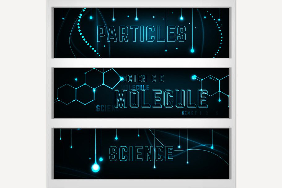 Molecule Banners Set in Illustrations - product preview 8