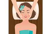 Woman at the massage spa salon