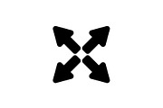 Web line icon. Arrows black on white