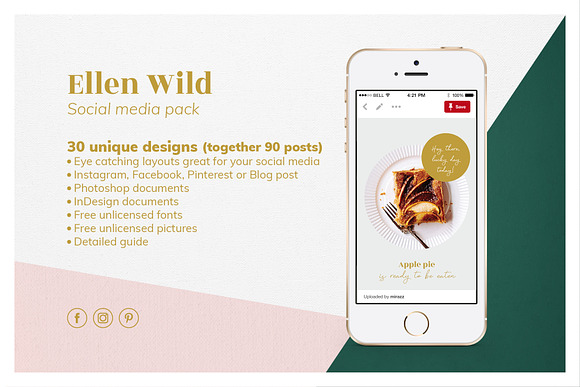 Social Media Pack / Ellen Wild in Instagram Templates - product preview 8