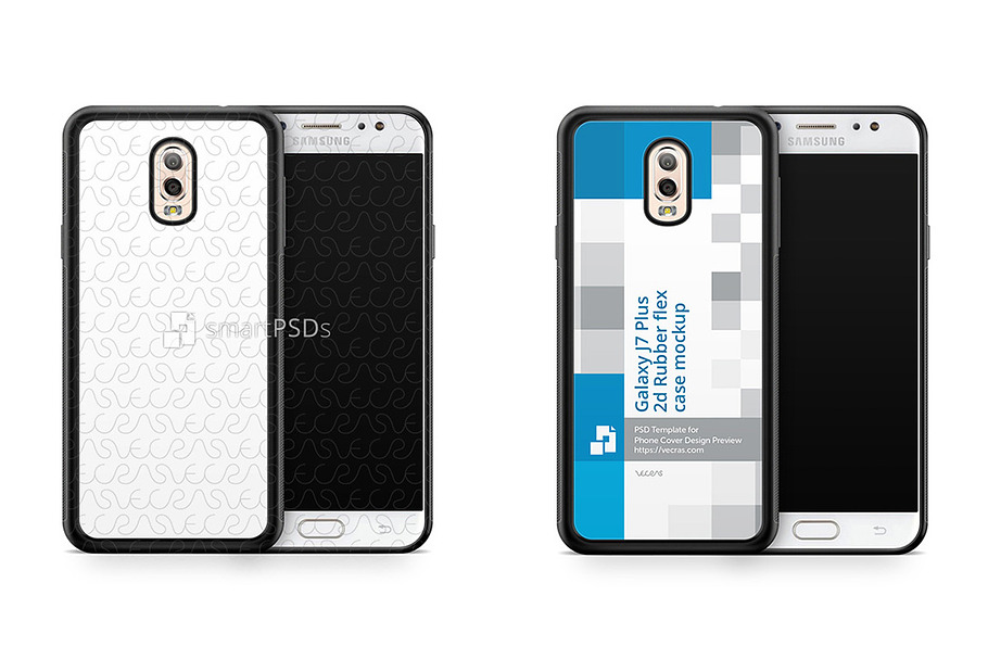 Samsung Galaxy J7 Plus 2d RubberFlex in Product Mockups - product preview 8