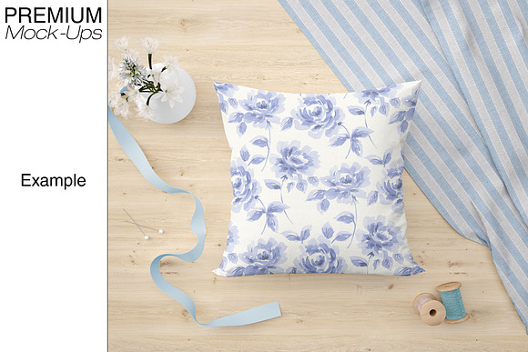 Pillow & Fabric Set in Product Mockups - product preview 9