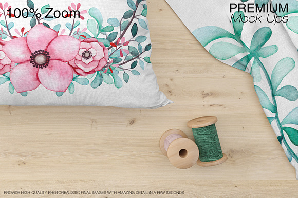 Pillow & Fabric Set in Product Mockups - product preview 19