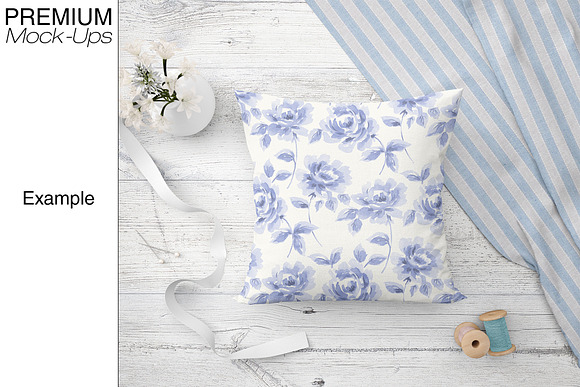 Pillow & Fabric Set in Product Mockups - product preview 20