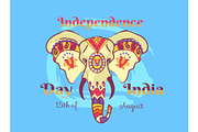 Independence Day of India Poster with Elephant