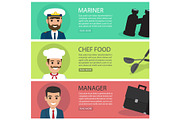 People Professions Fat Vector Web Banners Set
