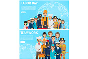Labor Day and Teamwork Promotion Illustration