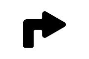 Web line icon. Arrow turning right 