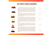Active Volcanoes Flat Vector Banner
