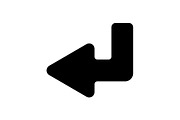 Web line icon. Arrow down -  left 