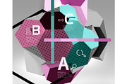 3d hexagon geometric composition, geometric digital abstract background