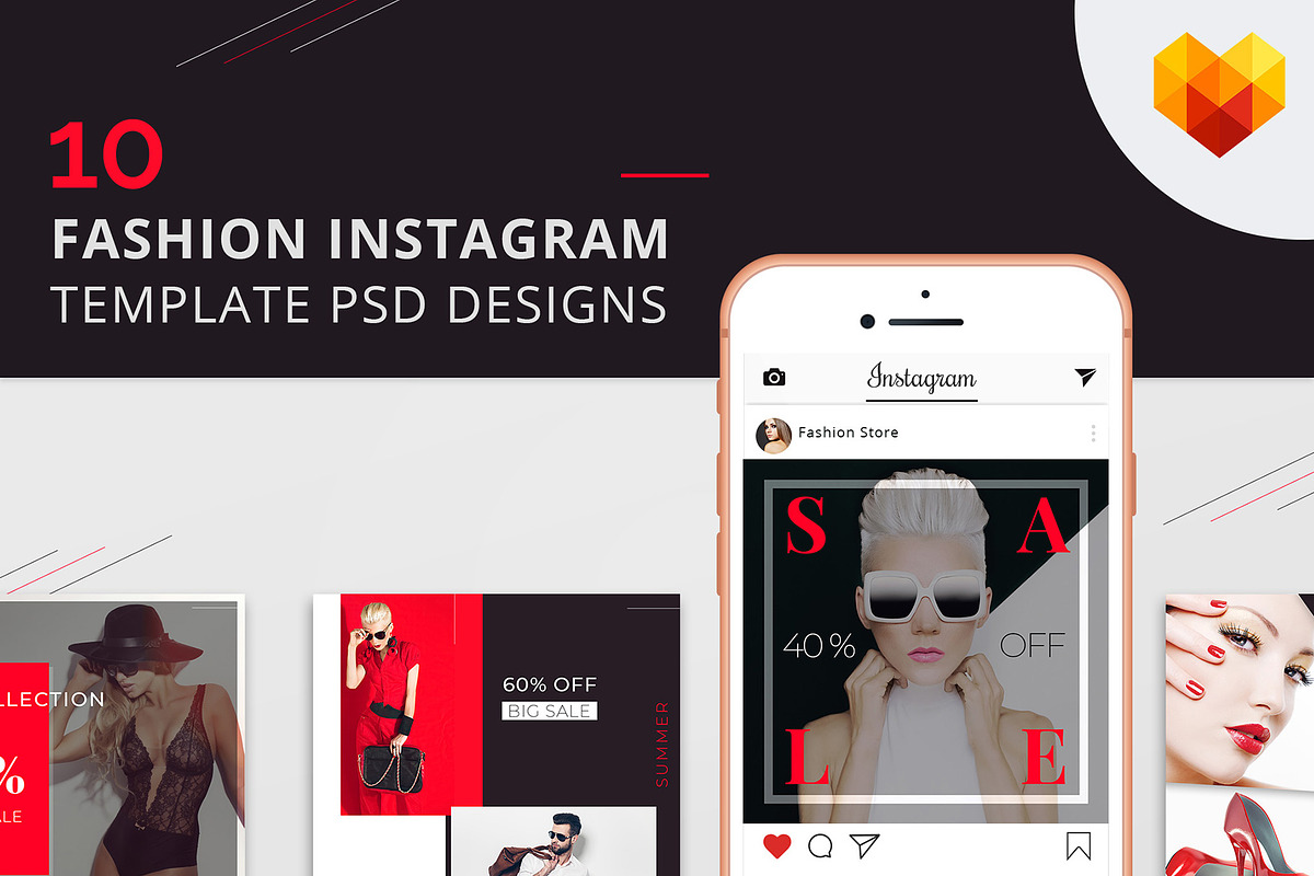 10 Fashion Instagram Templates in Instagram Templates - product preview 8