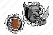Rhino American Football Ball Breaking Background
