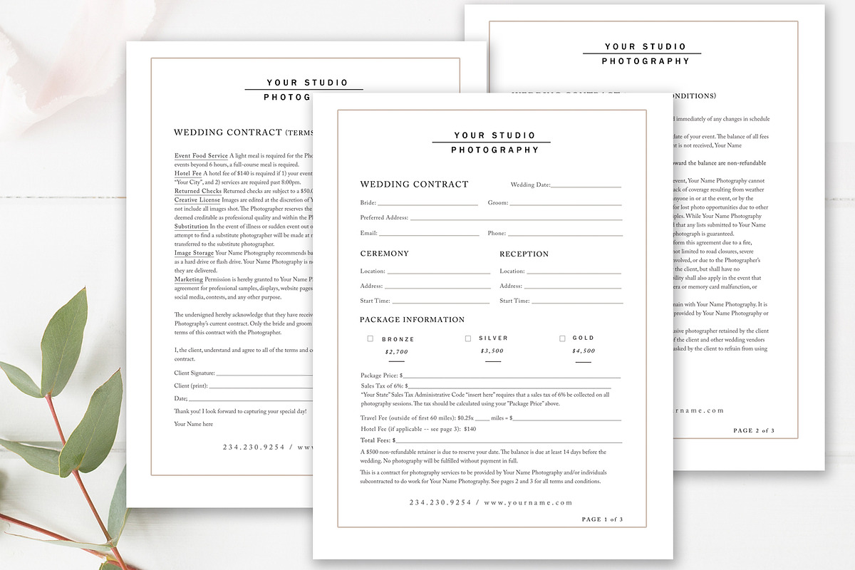 Wedding Photography Contract in Stationery Templates - product preview 8