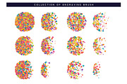 Brush stipple colored confetti of stars pattern for design