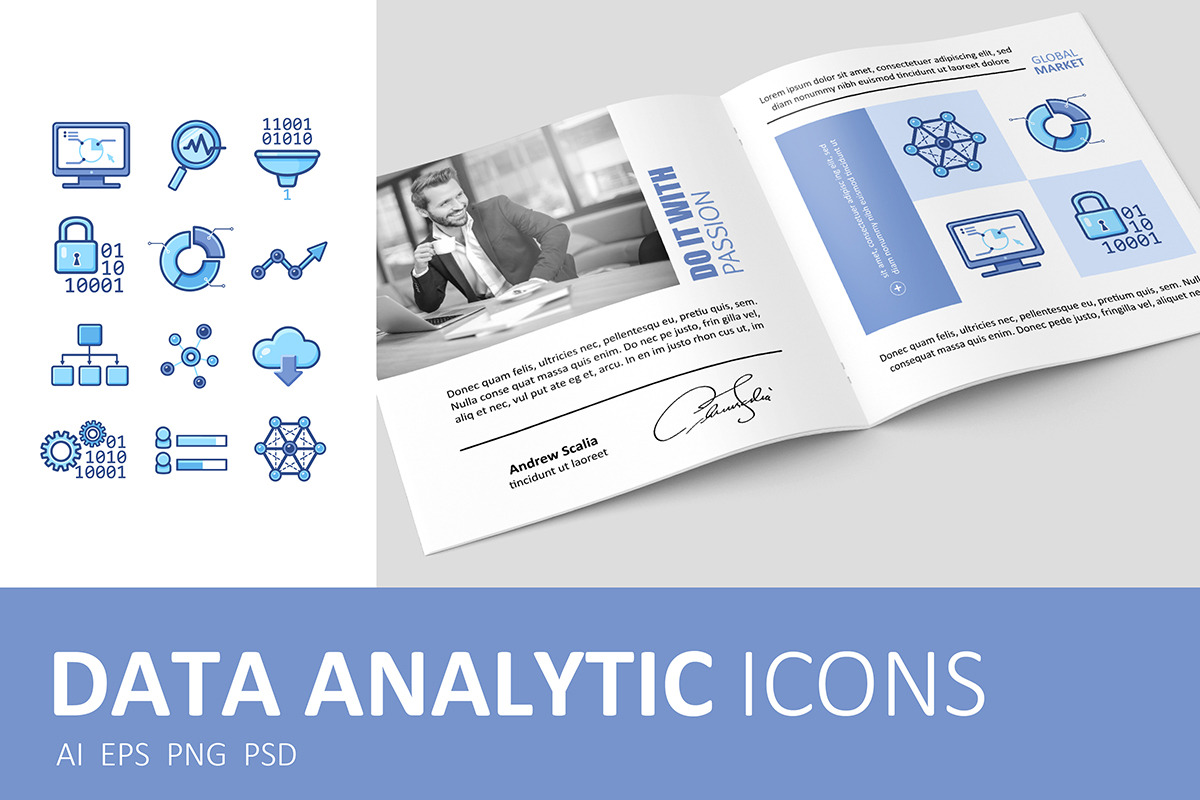 Data Analytic Icons Set in Infographic Icons - product preview 8
