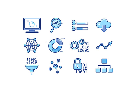 Data Analytic Icons Set in Infographic Icons - product preview 1