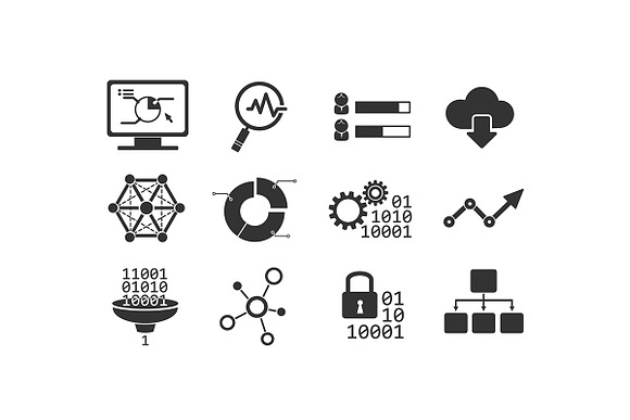 Data Analytic Icons Set in Infographic Icons - product preview 2