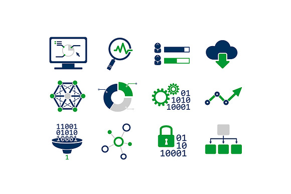 Data Analytic Icons Set in Infographic Icons - product preview 3