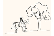 line drawing Horse logo