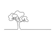 Tree logo. One line drawing