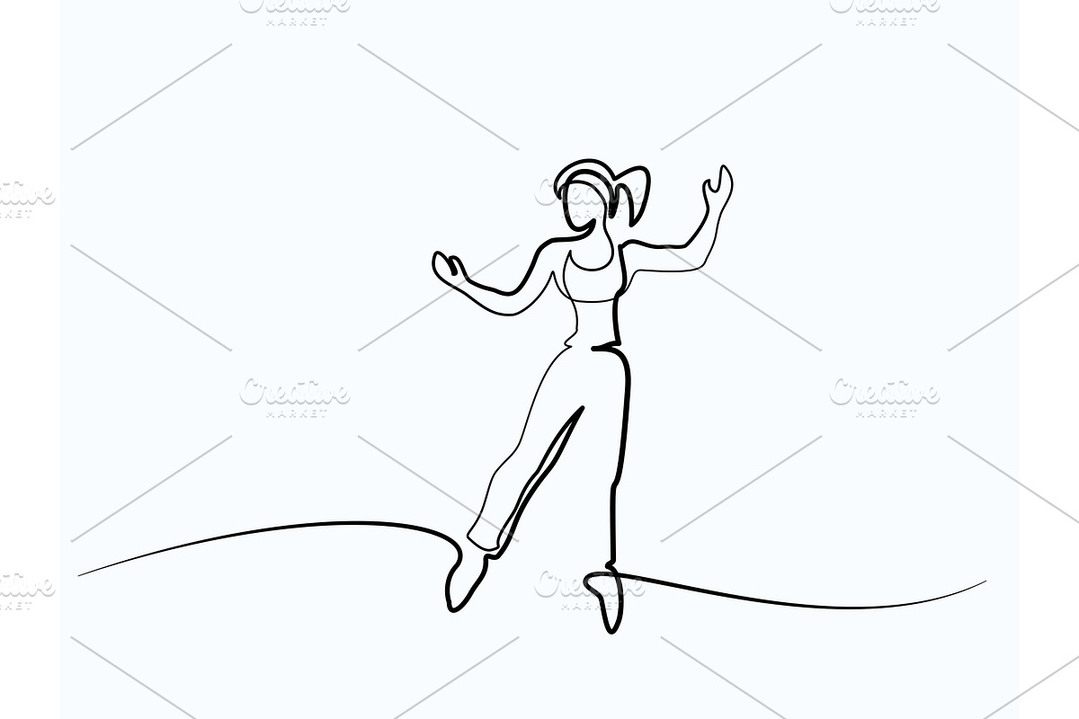 Happy jumping woman on white background. in Illustrations - product preview 8