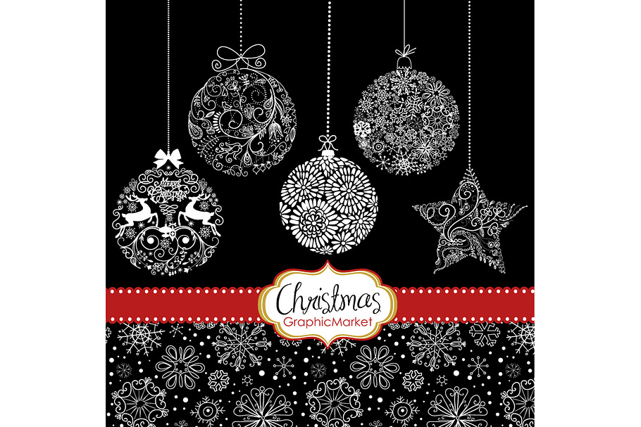 Christmas silhouettes ornaments ball
