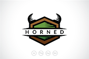 Horned Shield Logo Tempalte
