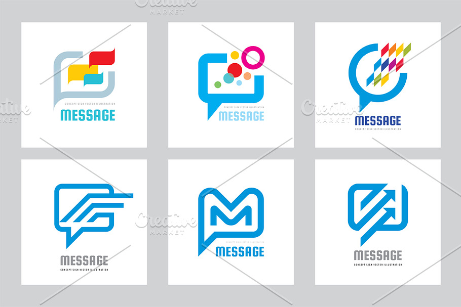 Message Speech Bubbles - Vector Logo in Logo Templates - product preview 8