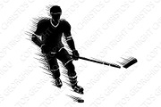 Silhouette Ice Hockey Player Concept