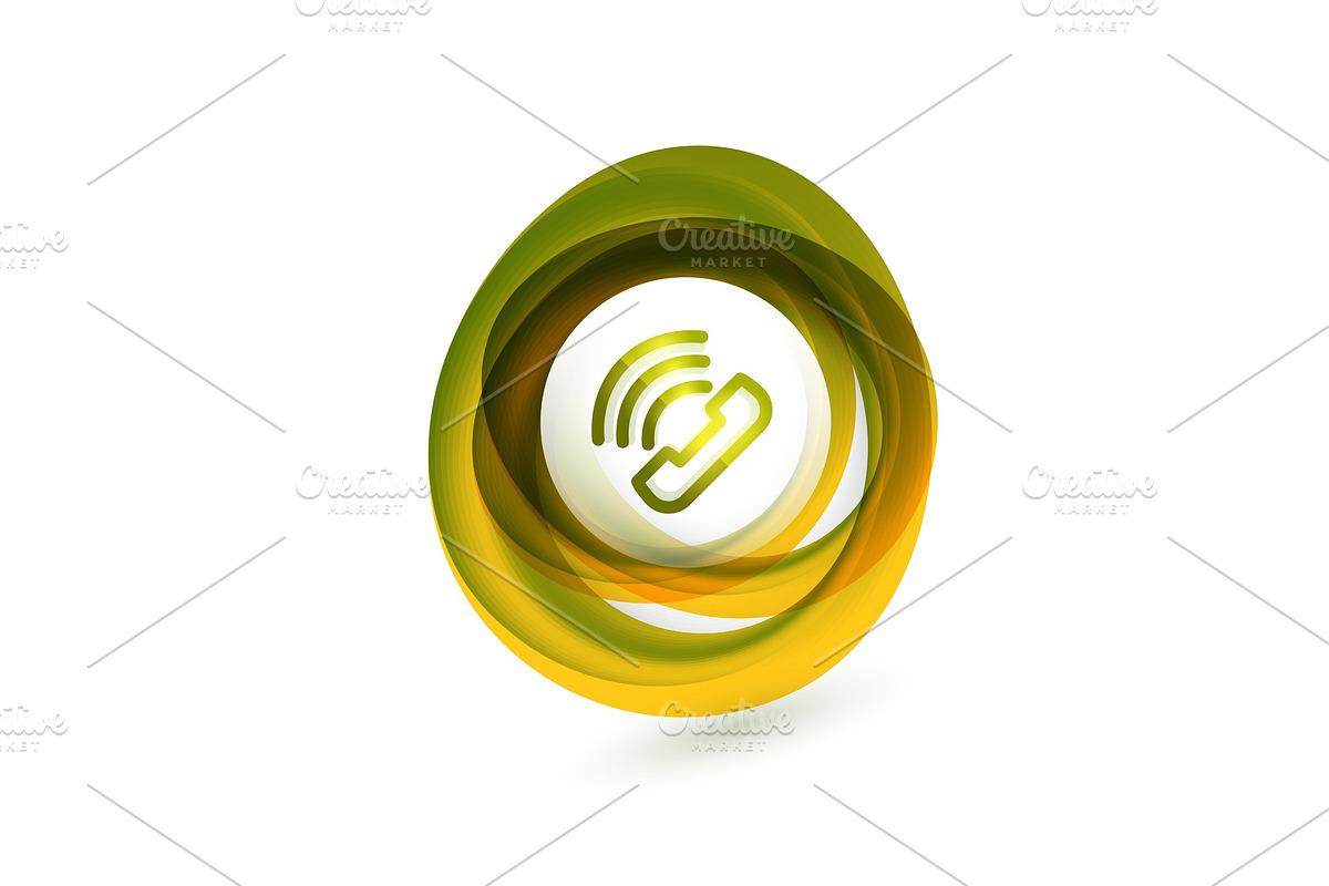 Old fashioned phone button, call center support icon in Illustrations - product preview 8