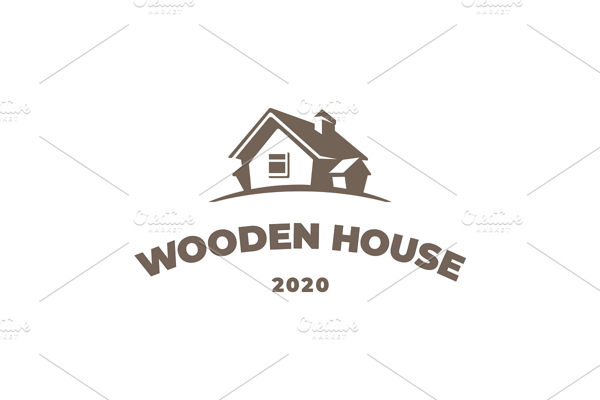 Wooden house in Logo Templates - product preview 8