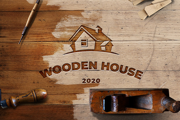 Wooden house in Logo Templates - product preview 2