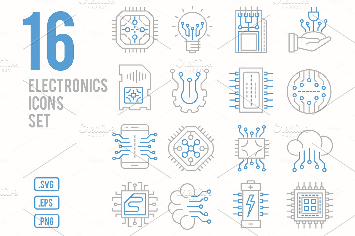 Electronics line icons set in Graphics - product preview 8