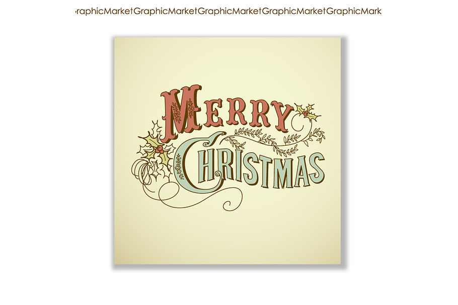 Christmas cards vintage calligraphy