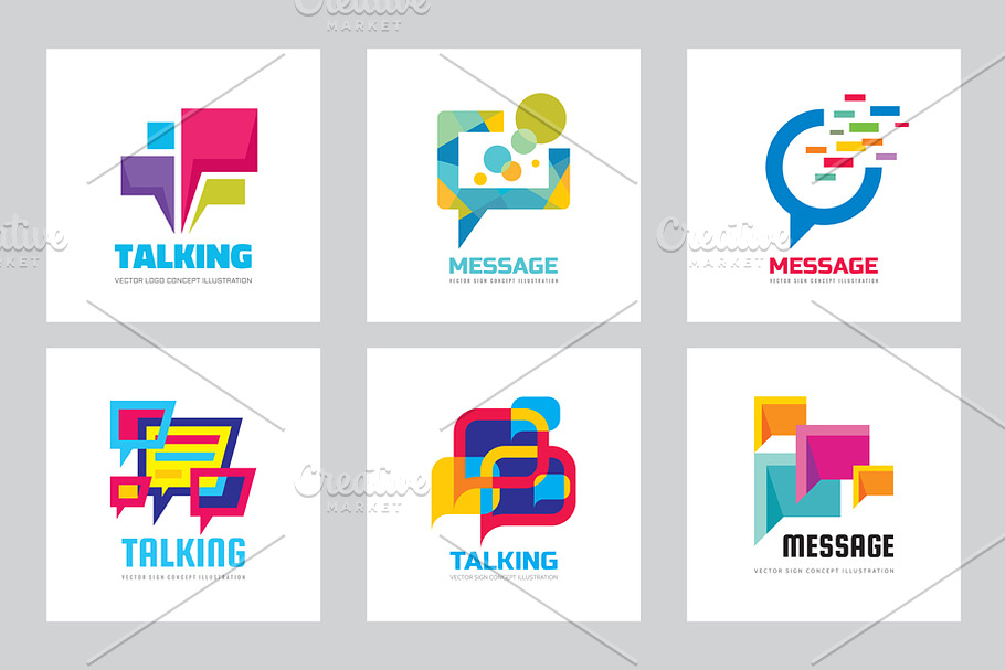 Message Speech Bubbles - Vector Logo in Logo Templates - product preview 8
