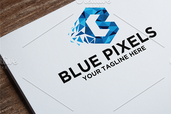 Letter B | Blue Pixels Logo Template