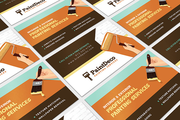 Painter & Decorator Business Card in Business Card Templates - product preview 3