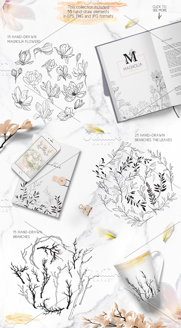❀Magnolia collection❀ in Objects - product preview 4